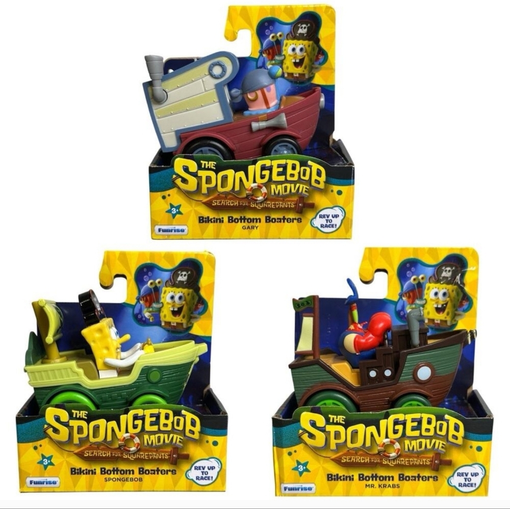 SpongeBob Squarepants Movie Bikini Bottom Boaters Gary, SpongeBob, Mr Krab